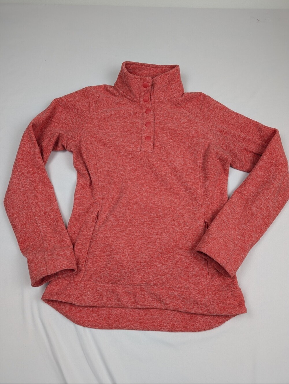Duluth Trading Company Women's XS Frost Lake Fleece Pullover Heathered Red Top
